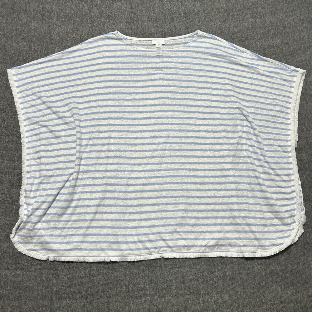 J Jill Tunic Poncho Shirt‎ M/L Petite Top Swimsuit Cover Up Tunic Striped Beach